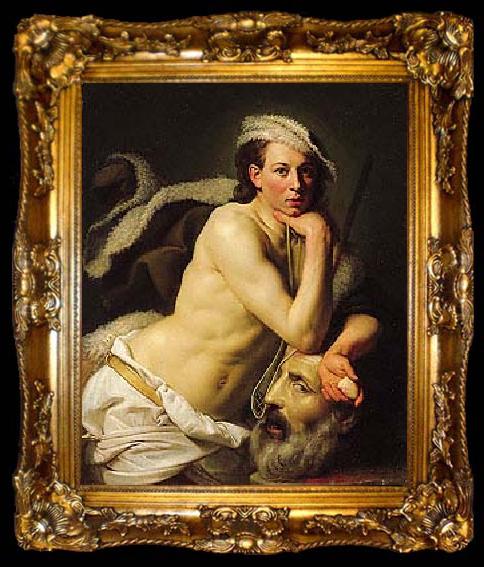 framed  Johann Zoffany Self portrait as David with the head of Goliath,, ta009-2